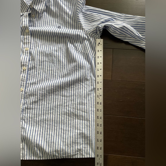 Ralph Lauren Blue and White Striped Button Down Shirt - Picture 8 of 8